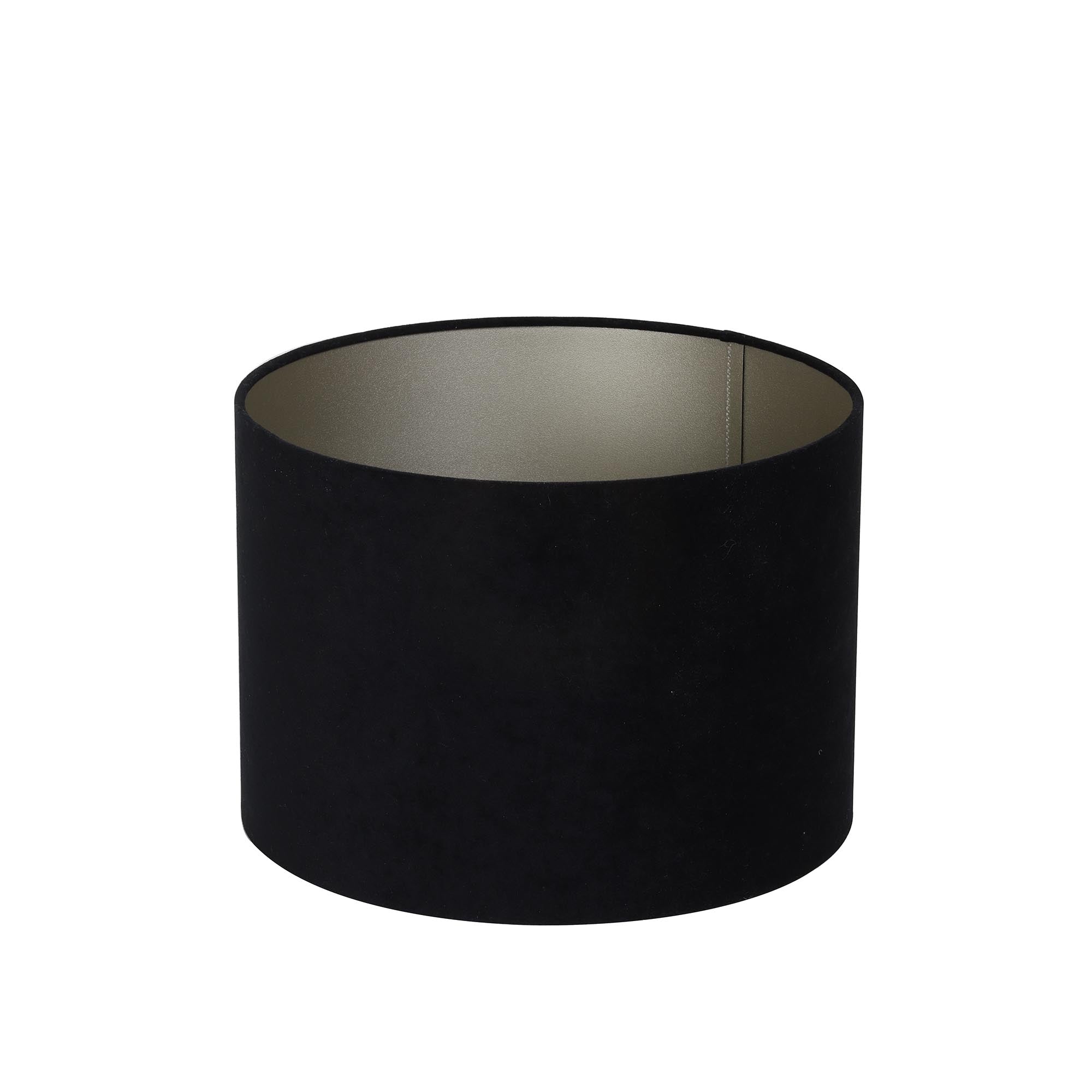 Light & Living Cilinder Lampenkap Velours - Zwart - Ã40x30cm