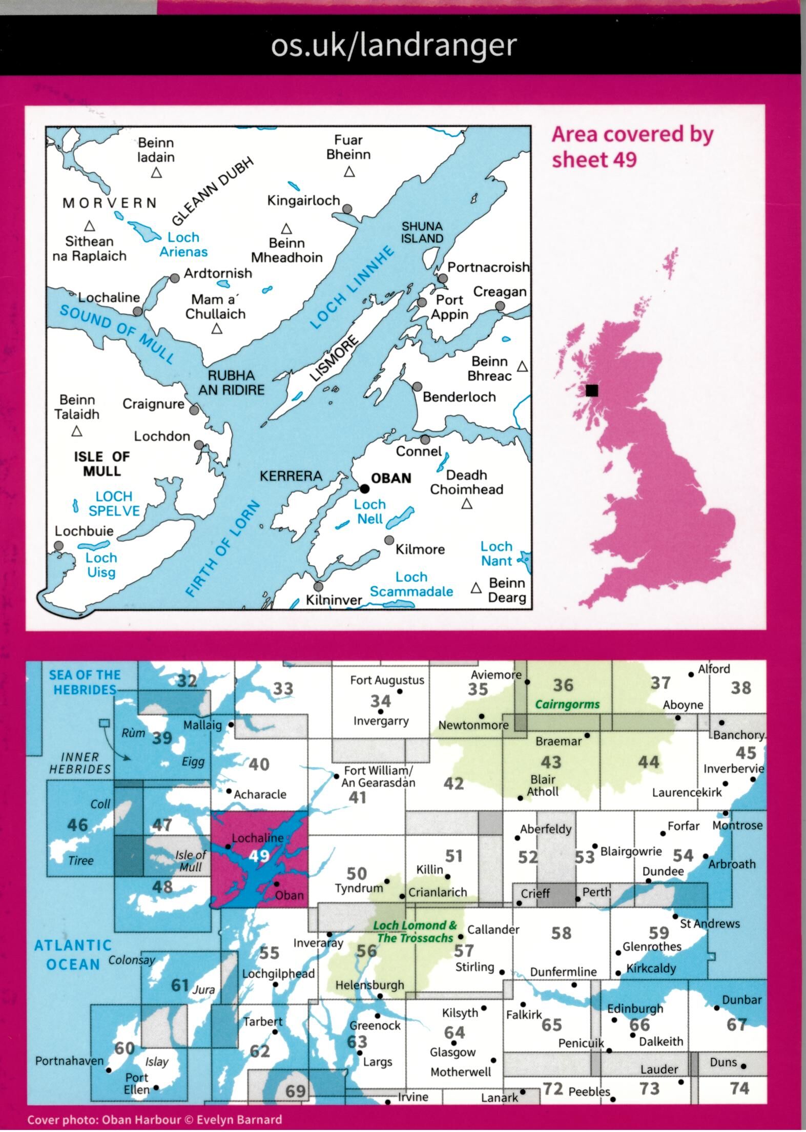 ORDNANCE SURVEY - 49 GB OBAN EAST MULL 1 50 000