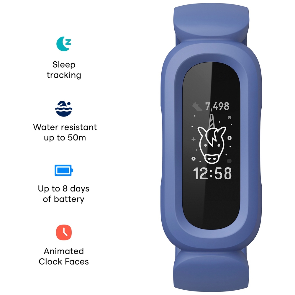 Fitbit Ace 3 Aktivitätstracker für Kinder ab 6 Jahren, Kosmisches Blau/Astrogrün