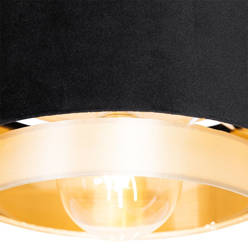 Moderne plafondlamp zwart met goud - Elif