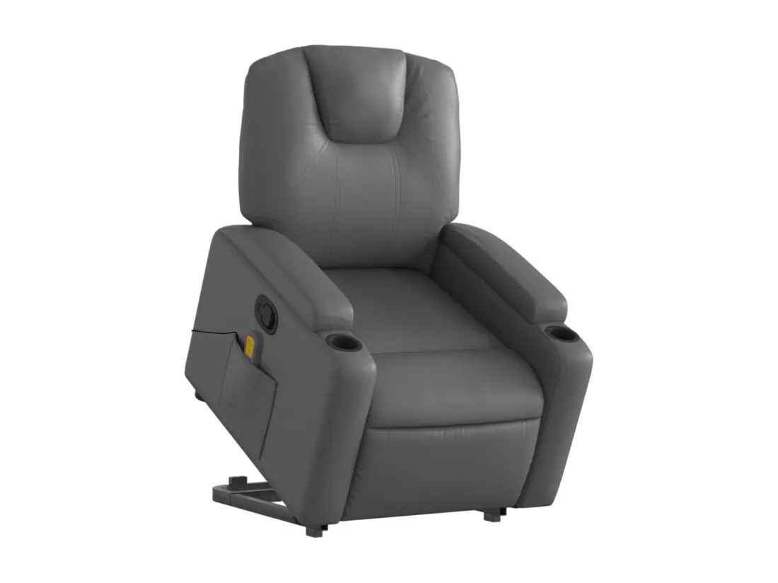 Fauteuil inclinable massant Gris Similicuir