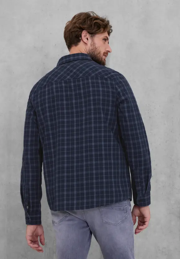 Kariertes Hemd - deep navy blue