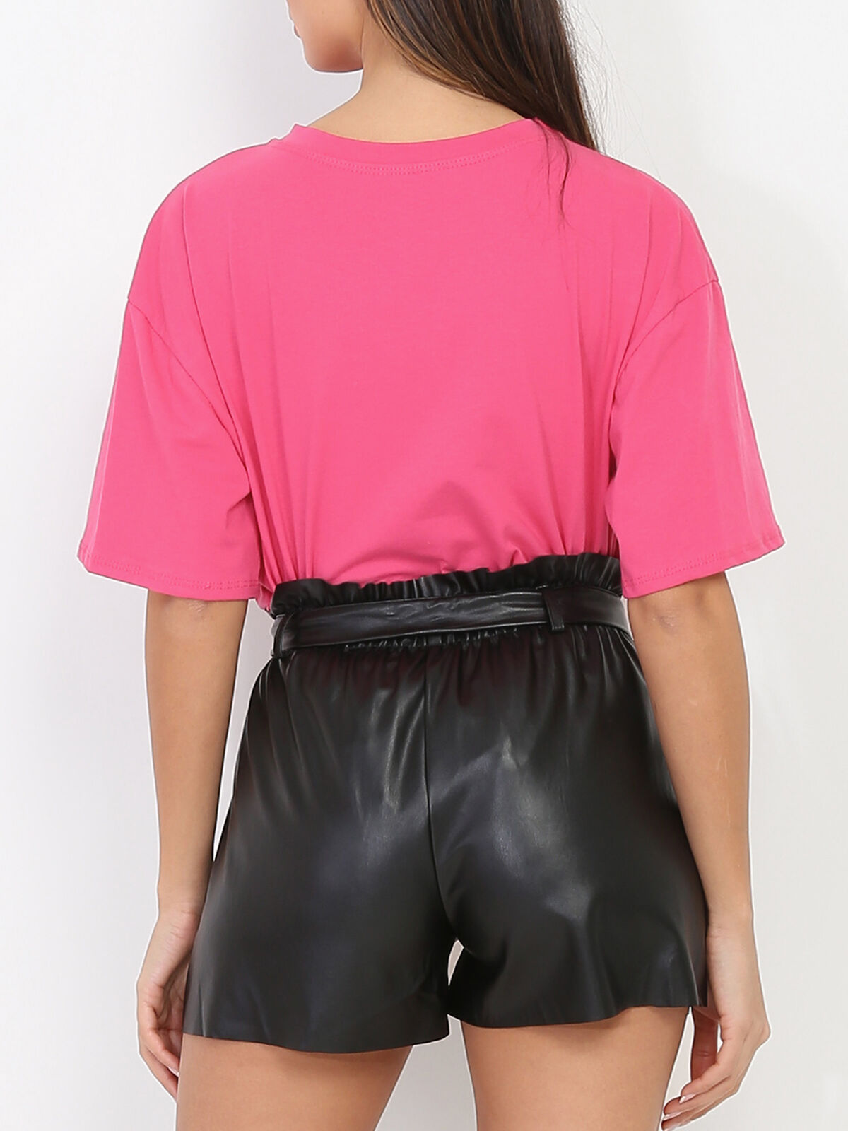 T-shirt oversize fendu sur les côtés- Fuchsia