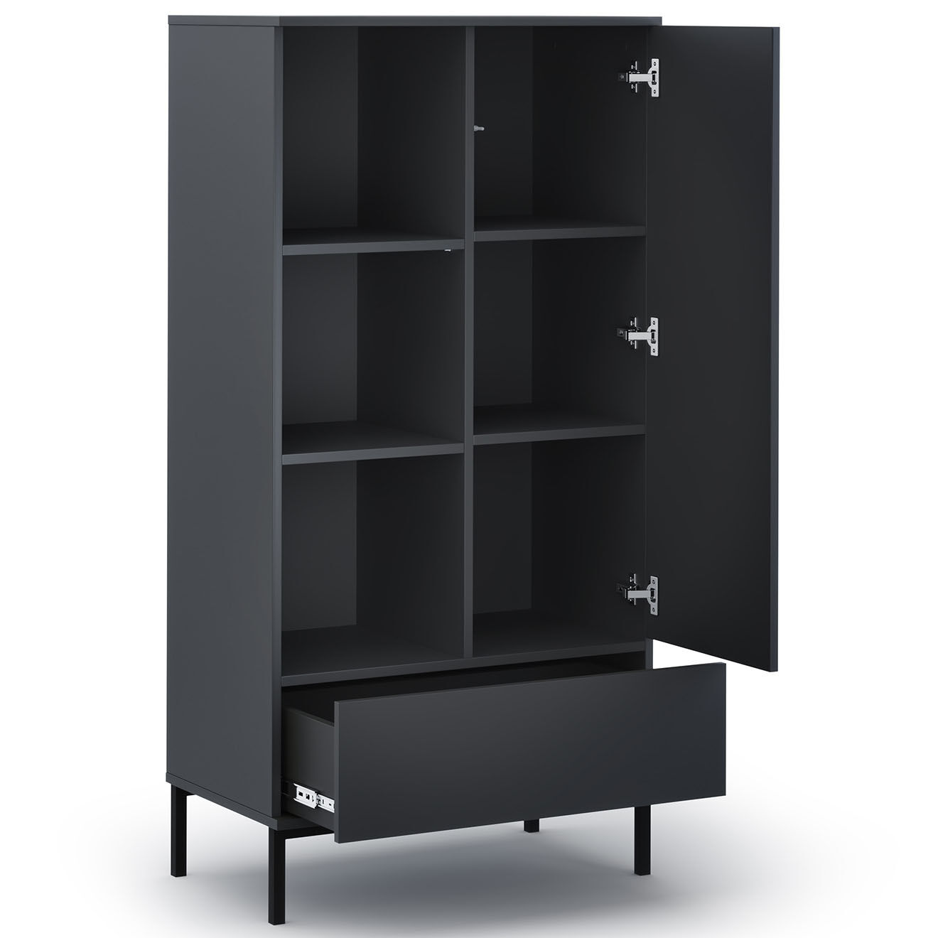 Cosmopolitan Design Bibliothèque Query noire - 70x41x140 cm