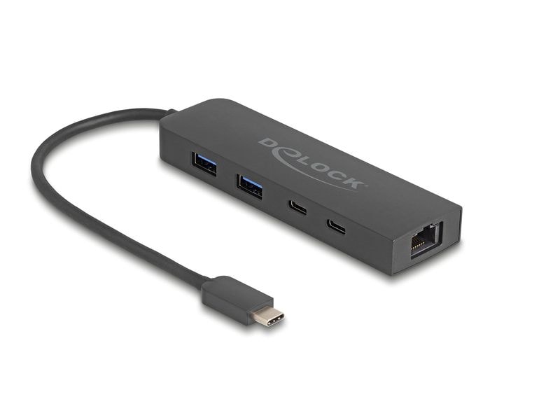 Delock USB-Hub USB A/USB C mit 2.5 Gigabit LAN Delock 10 Gbps USB Hub mit 2.5 Gigabit LAN Port und PD 85 W
