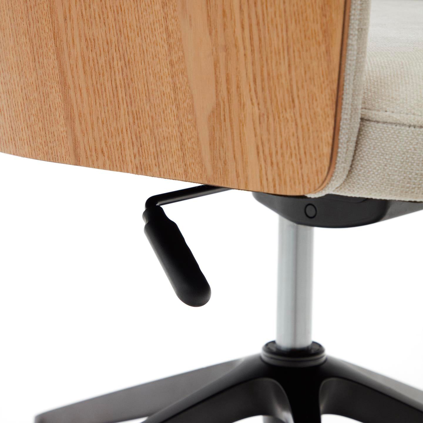 Kave Home Schreibtischdrehstuhl MADAI beige/braun/schwarz