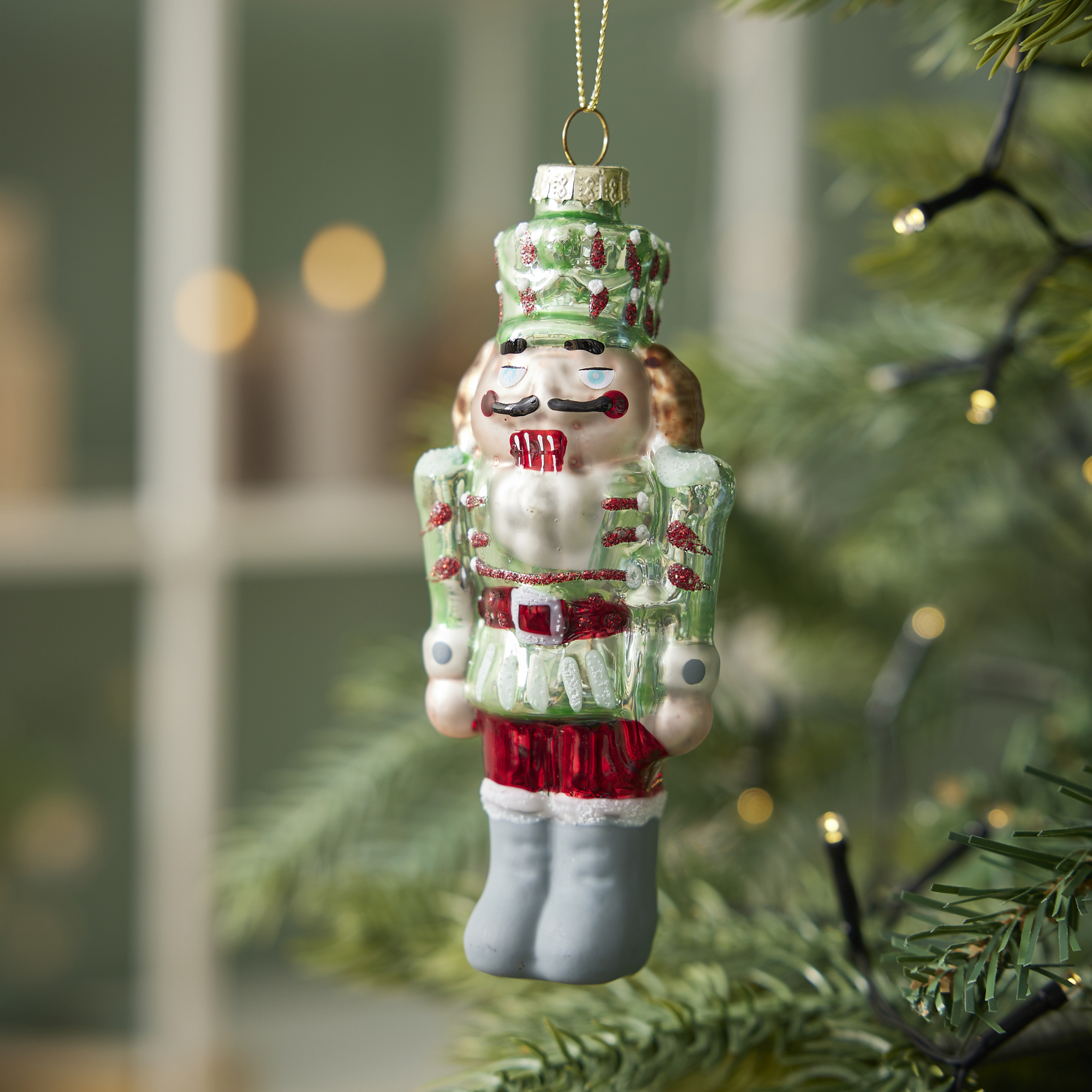 Anhänger Fancy, bunt, Nussknacker/grün, 14 cm