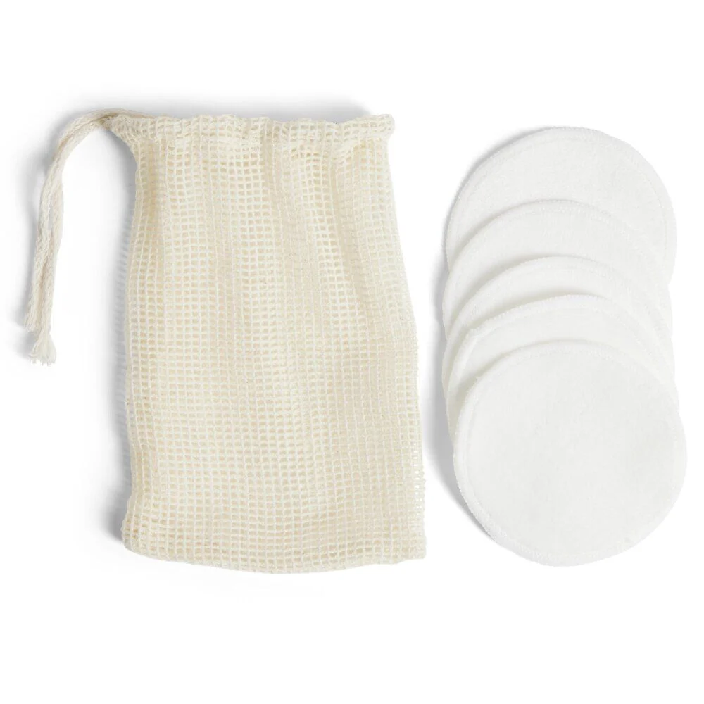 Lot de 5 disques démaquillants en coton réutilisables Ø8cm