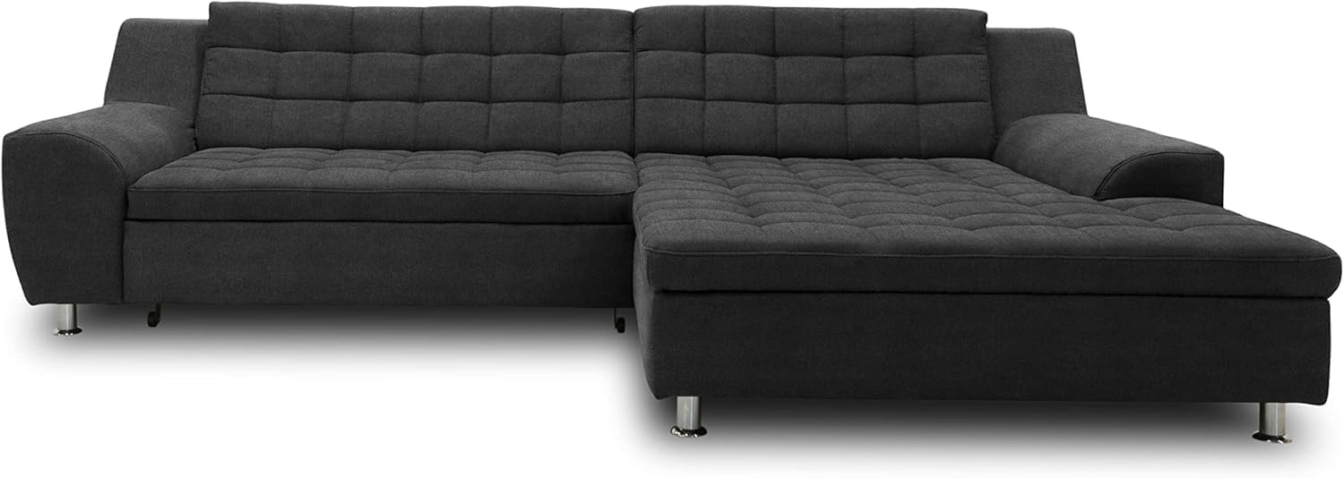 DOMO. collection Ecksofa Merida, Sofa in L-Form, Eckcouch, Couch-Garnitur, Polsterecke 304 x 200 x 84 cm (BxTxH), dunkelgrau