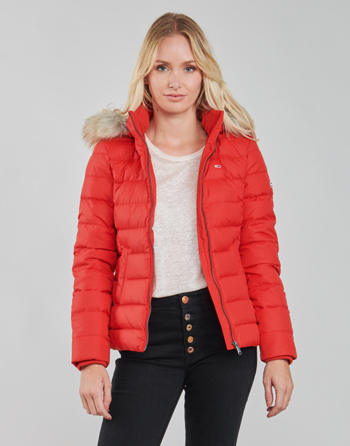 Tommy Jeans - TJW BASIC HOODED DOWN JACKET - Rouge