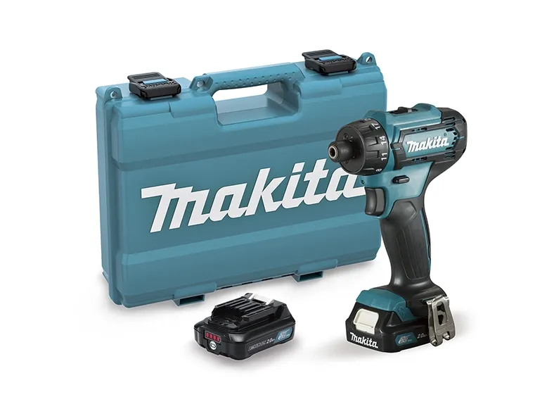 MAKITA bore-/skruemaskine 12V sekskantet skaft 30/14Nm 2x2.0Ah DF033DSAE