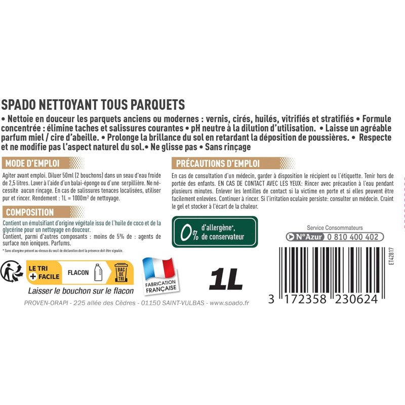 Nettoyant tous parquets 1 L