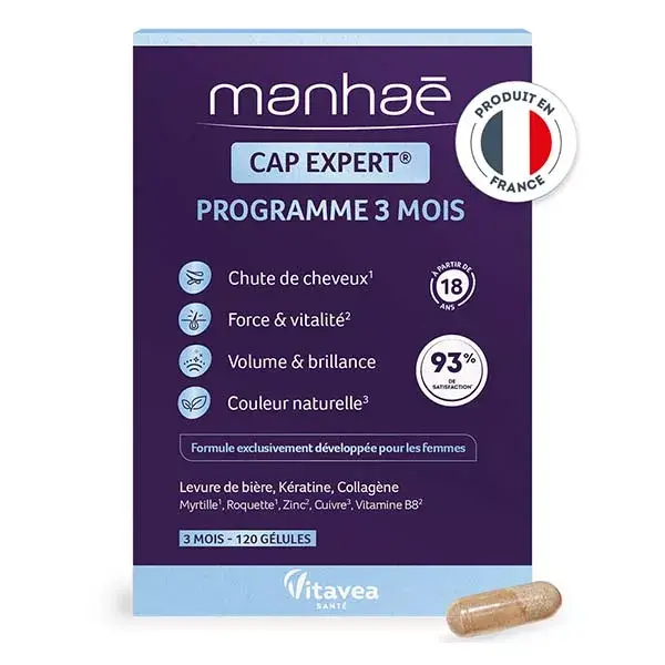 Manhaé Cap Expert - Queda de Cabelo - Levedura de Cerveja, Queratina - 120 Cápsulas