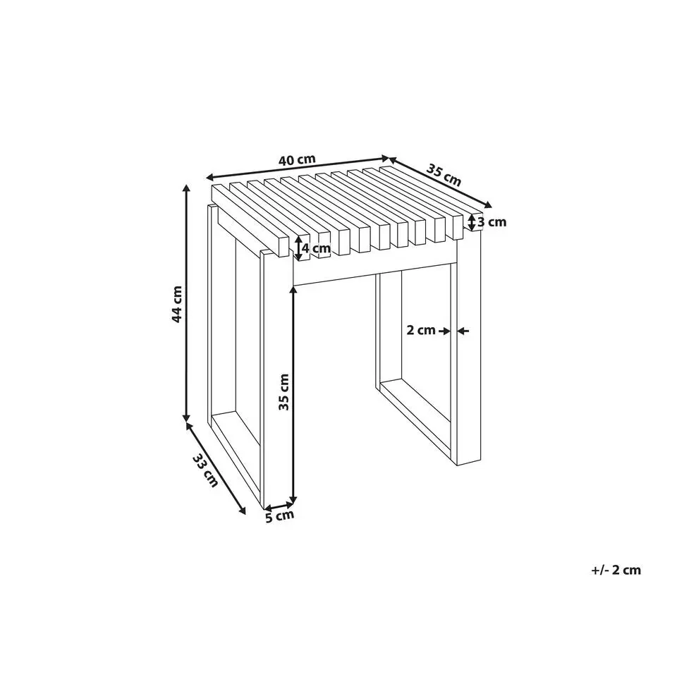 BELLANO - Bijzettafel - Lichthout - Acaciahout