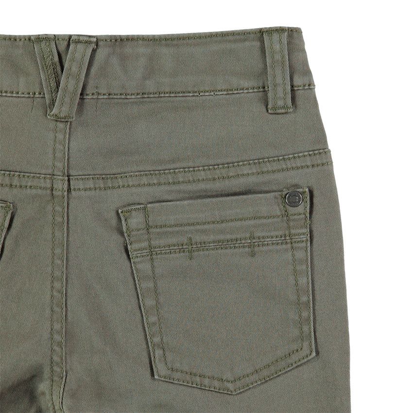 Pantalon à poches uni effet used et crinkle - Kaki