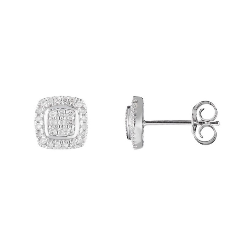 Boucles d'oreilles Or Blanc et Diamants 0,15 carat 