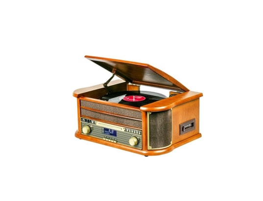 OPTEX - Platine vinyle graveur CD Platine vinyle vintage bois vernis 1 port usb rétro tourne d...