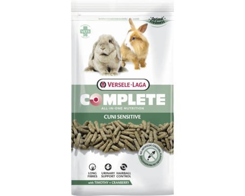 VERSELE-LAGA Complete Cuni Sensitive knaagdiervoeding, 1,75 kg, 100% geëxtrudeerd, graanvrij. Speciaal samengesteld voor gevoelige, minder actieve of oudere konijnen, in een vershoudzakje.