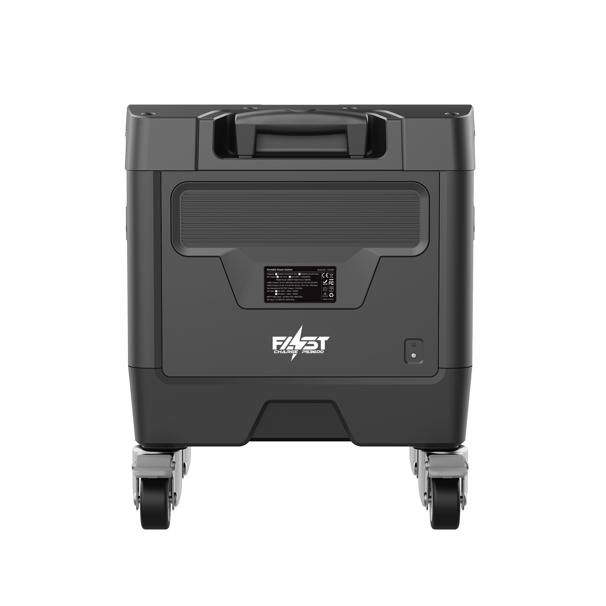 Craftfull Powerstation Fast Charge PS3600, 2.000 Watt, Trolley-Funktion, LiFePO4, USB, 12 V, 230 V (Classic)