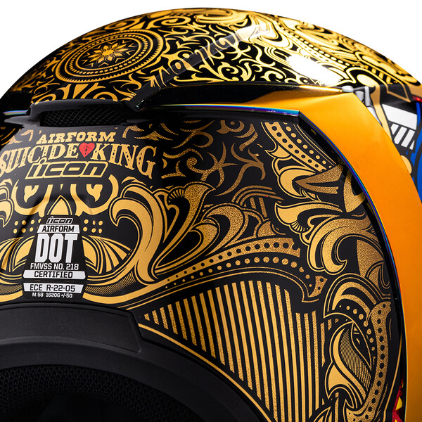 Icon - Casque Airform Suicide King™ Or / Noir / Bleu / Rouge