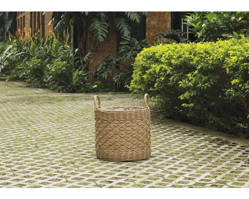 Polyrotan mand 31 x 28 cm bruingrijs