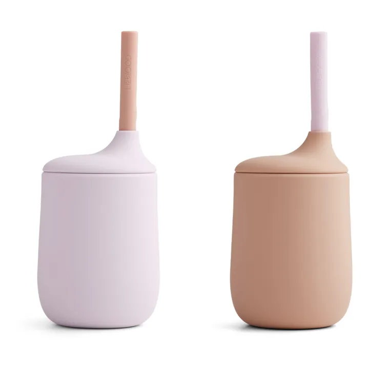 Liewood Gobelet avec paille Ellis en silicone - Set de 2 | Lavande