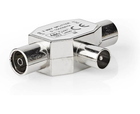 Nedis Coax Adapter Coax Hane - 2x Coax Hona Silver