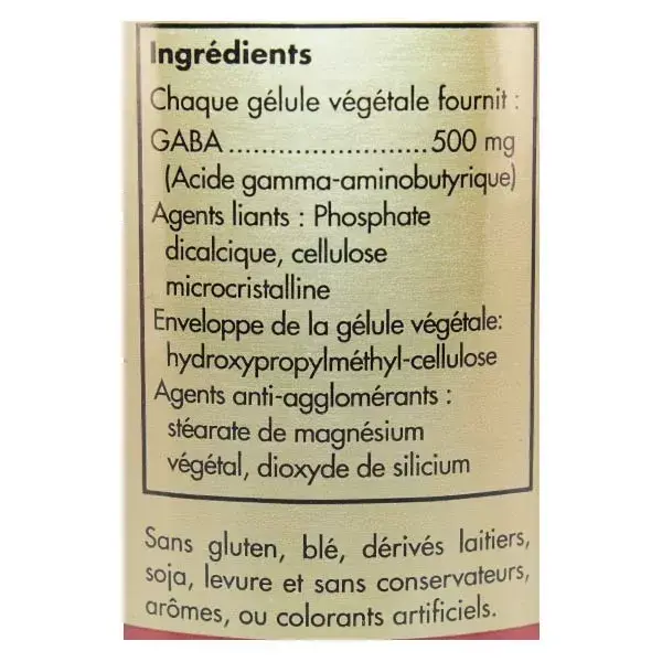 Solgar GABA 500mg 50 gélules végétales
