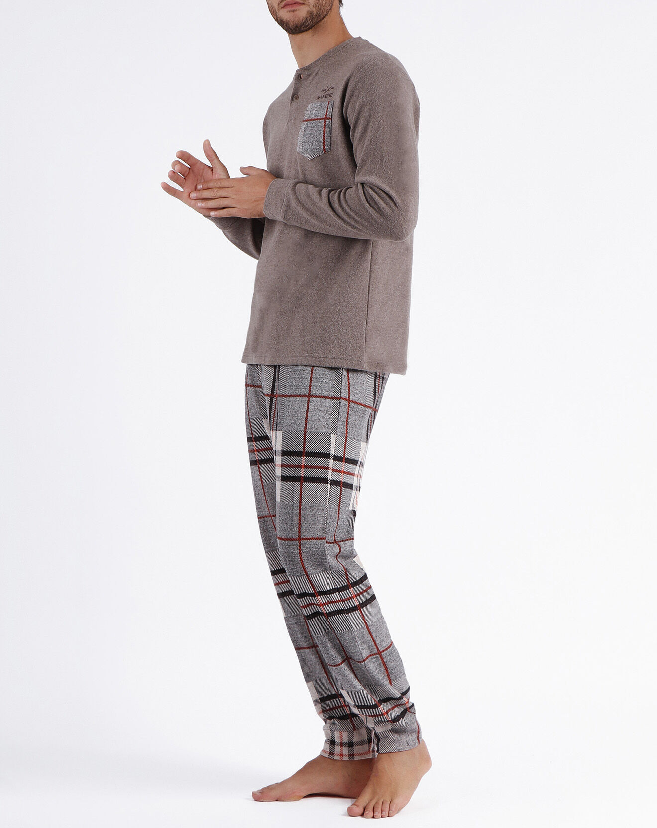 Admas Haut à manches longues & Pantalon Luca marron