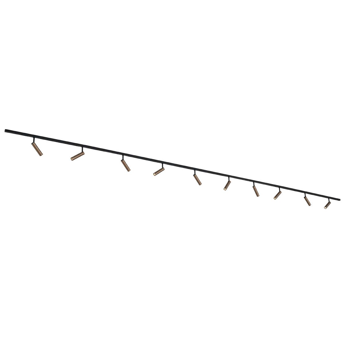 Modern railsysteem met 10 spots donker brons 1-fase - Slimline Uzzy