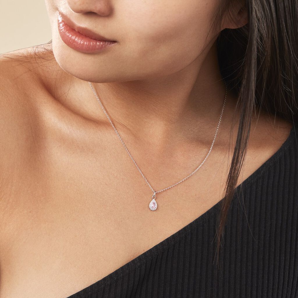 Collier Argent Blanc Tania Oxyde De Zirconium