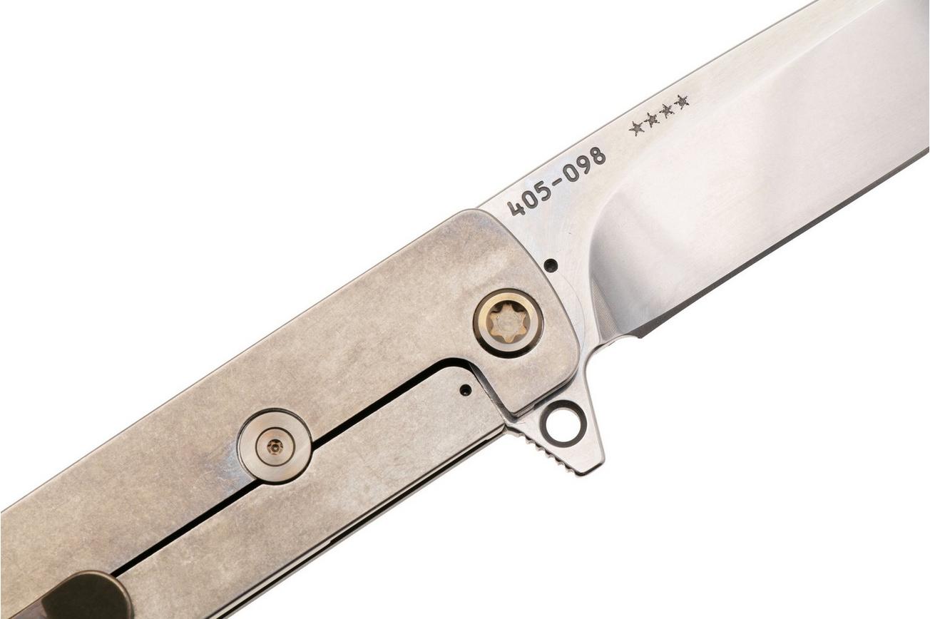 Medford M-48, 25-M48-02, S45VN Tumbled Blade, Green Aluminum Handle, Bronze Hardware zakmes