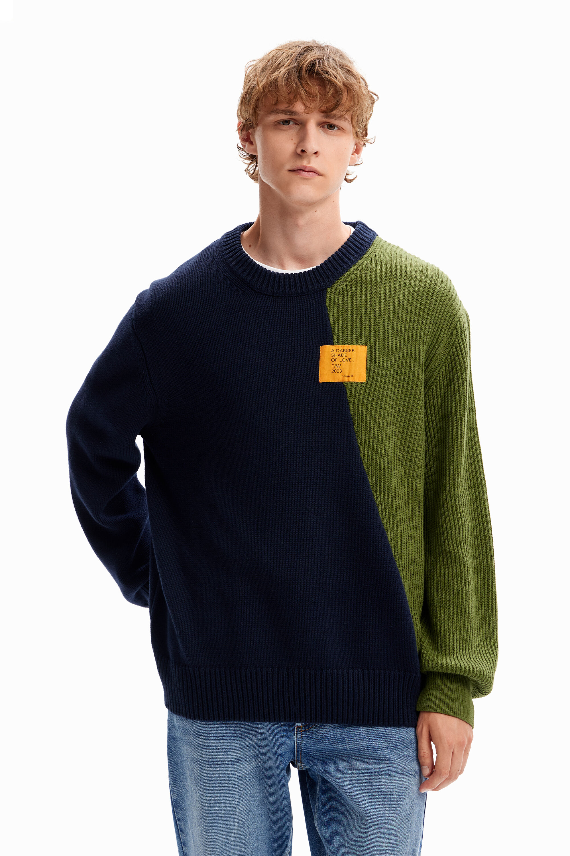 Pull combiné bicolore