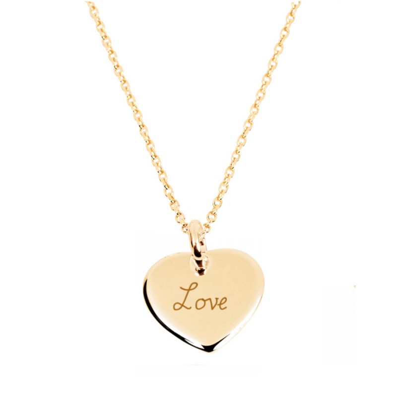Collier coeur plaqué or 18 K