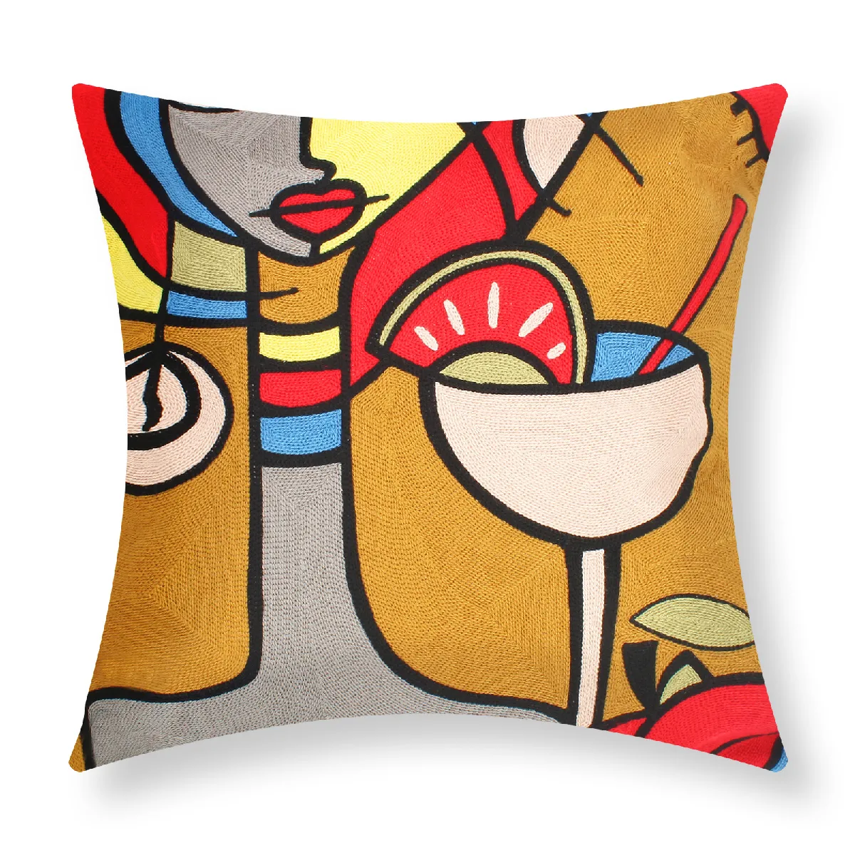 Avizar Lot de 2 Housses de Coussin Brodées Art Nyssia