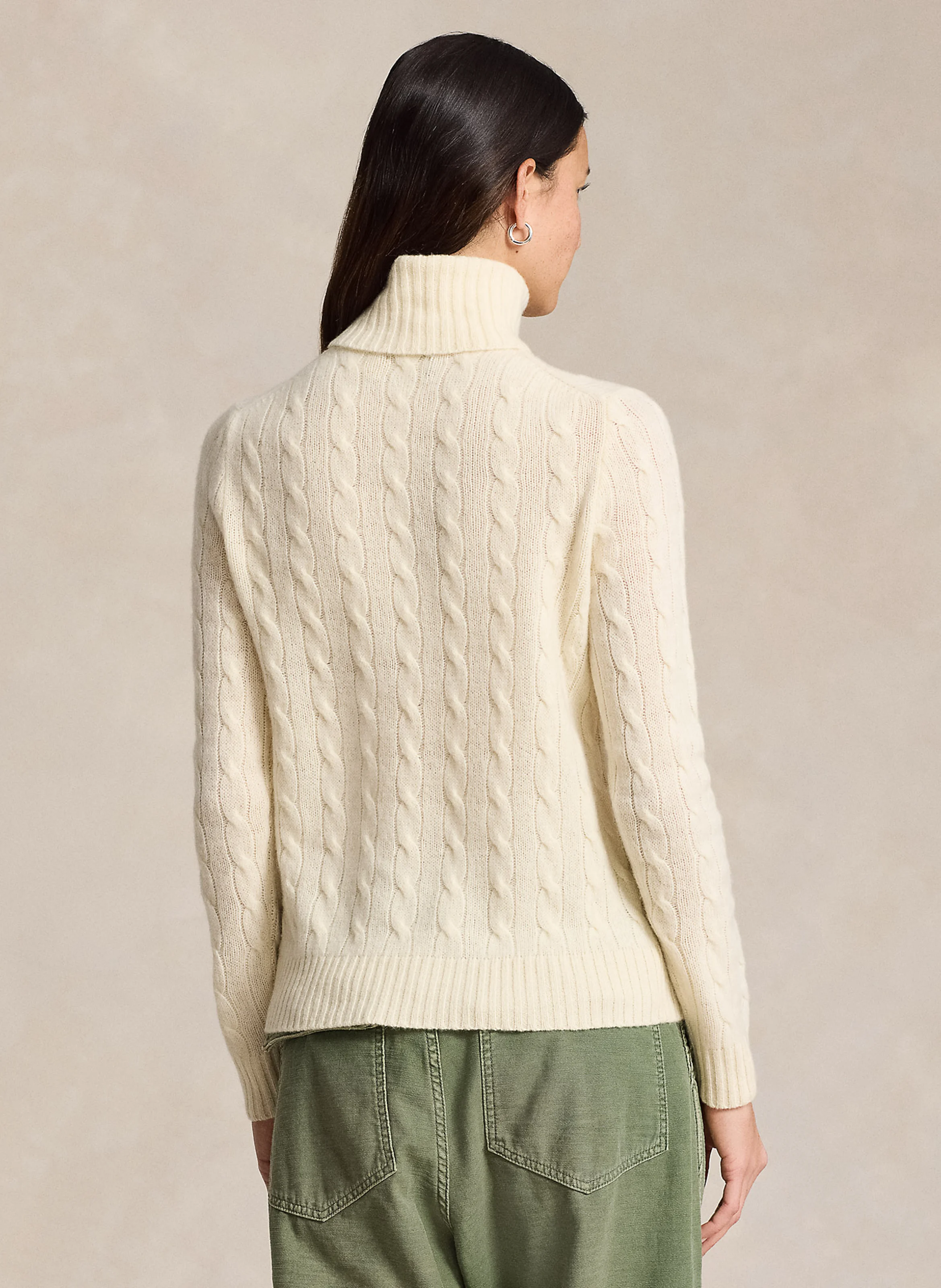 Pull col roulé en laine et cachemire | Blanc