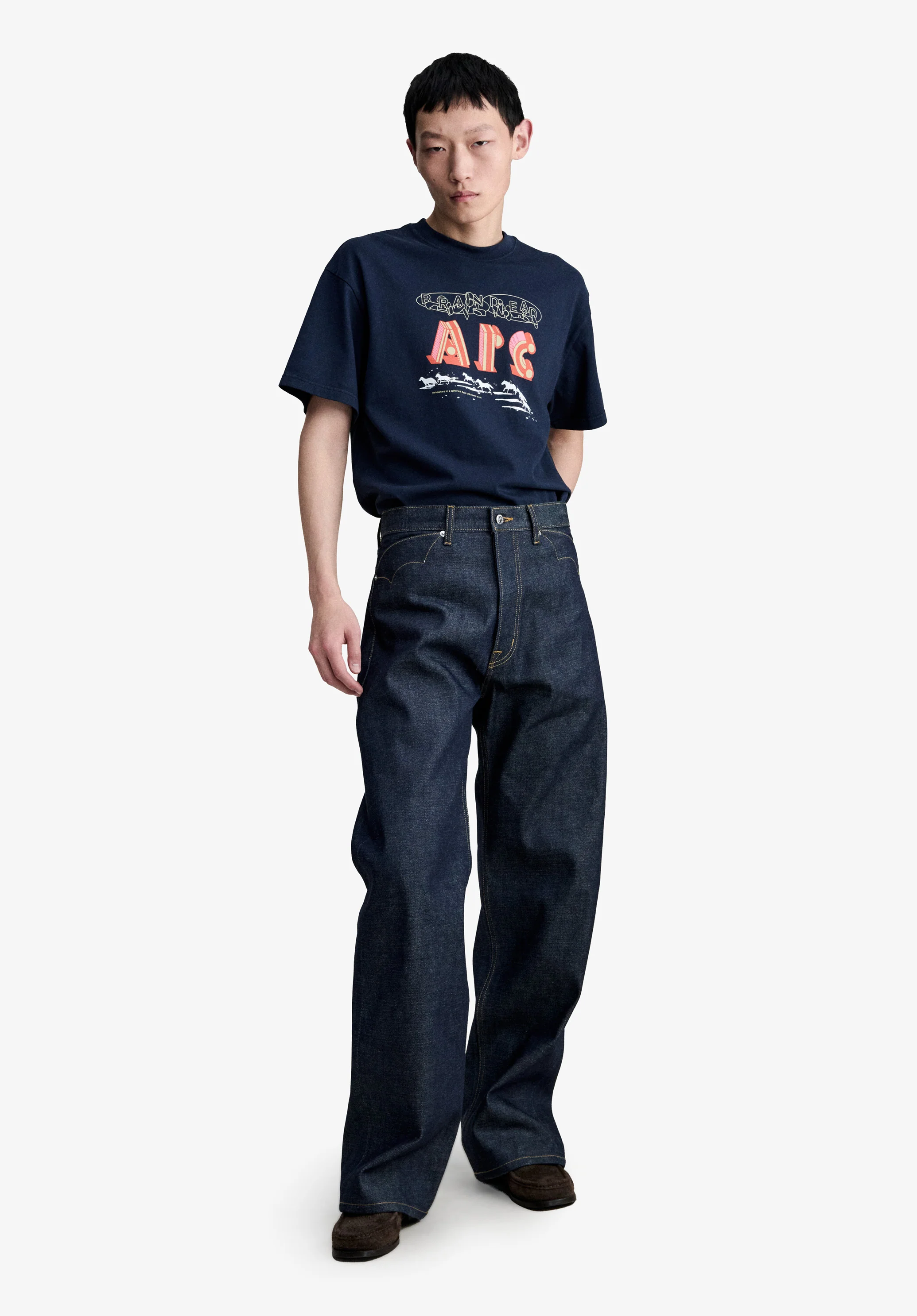 t-shirt APC x BRAINDEAD 3 - Dark navy