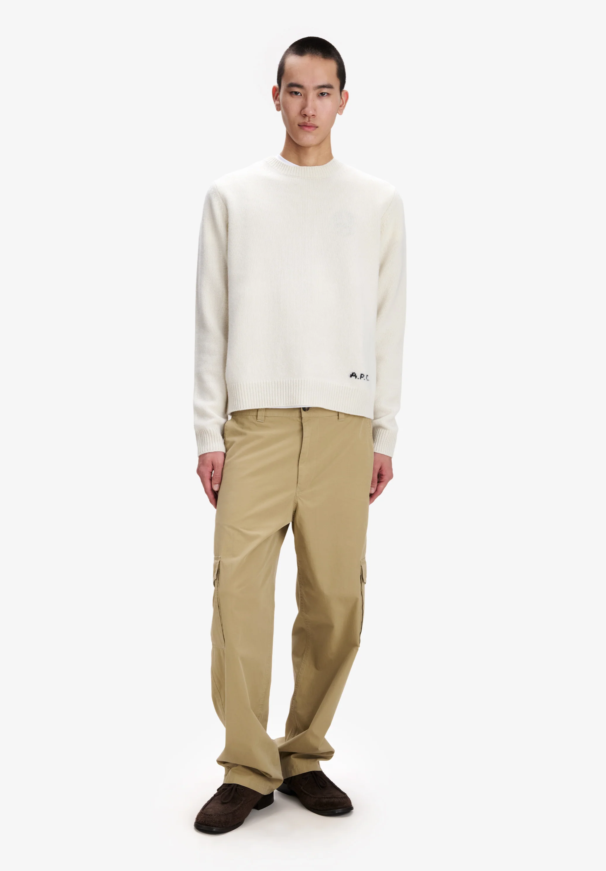 Pull ample en laine écrue - Ecru