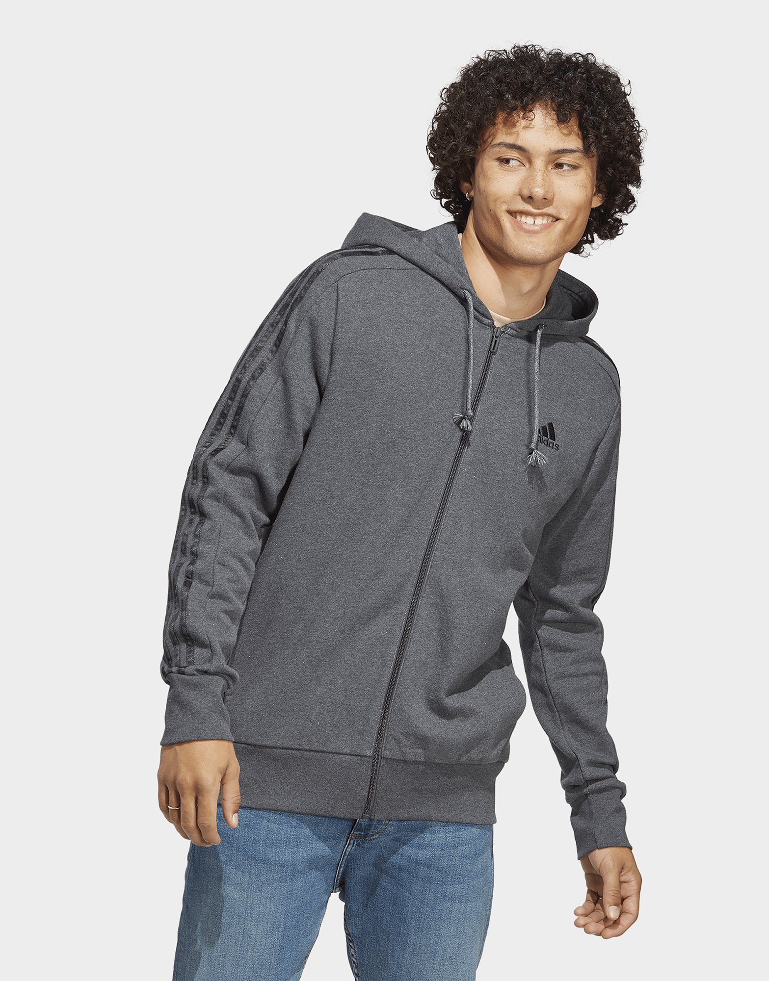 adidas Veste à capuche zippée 3 bandes Essentials