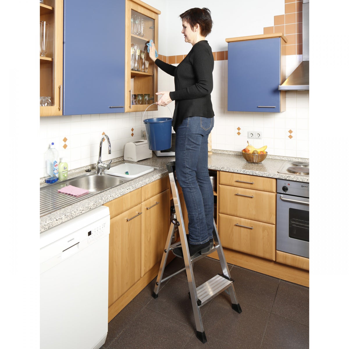 Krause Safepro trapladder, 2 treden