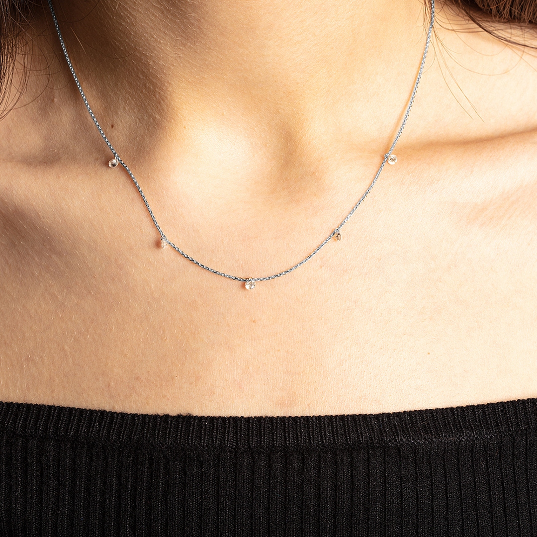 Collier mit Anhänger 750/18 K Weissgold mit Diamanten 0.50 ct H/si by CHRISTIAN