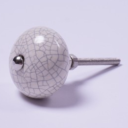 Keramik Möbelknopf, handglasiert, weiß, Ø 3,5 cm günstig bestellen