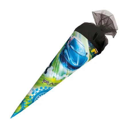 Roth Schultüte Racing mit Tüllverschluss, 35 cm, rund