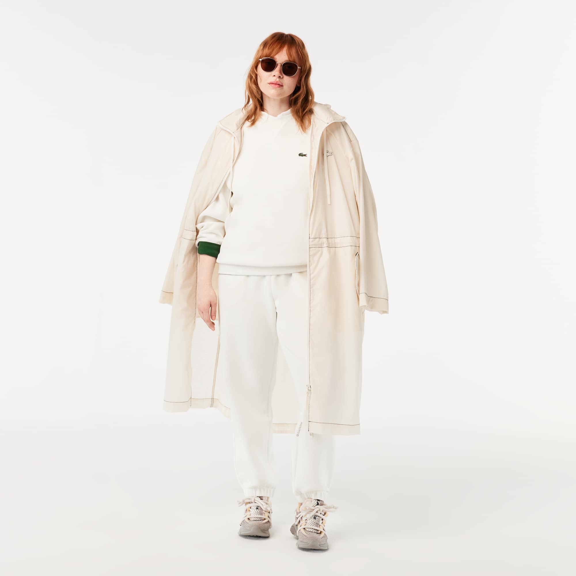 Sweatshirt Jogger à col rond double face piqué Sweatshirts - Blanc - Lacoste - Femme