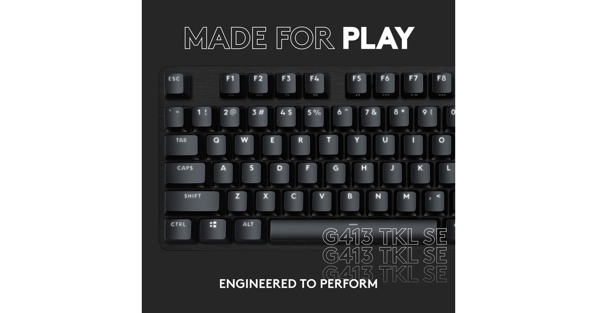 LogitechG413 TKL SE Mechanical Gaming Keyboard  (Zwart, US-International, GL Tactile)