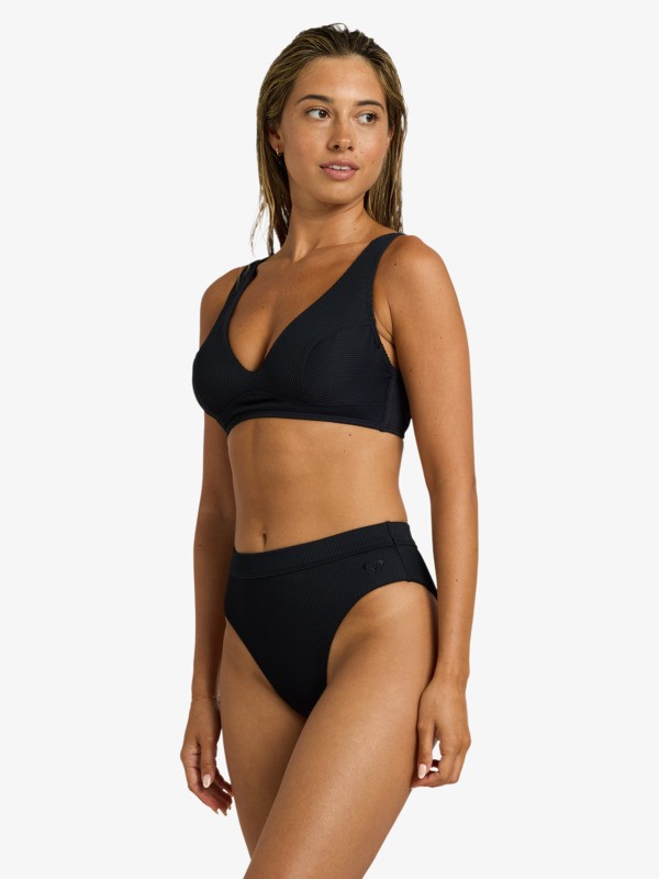 Roxy Love Classic High Leg Bas de bikini taille haute Noir Femme