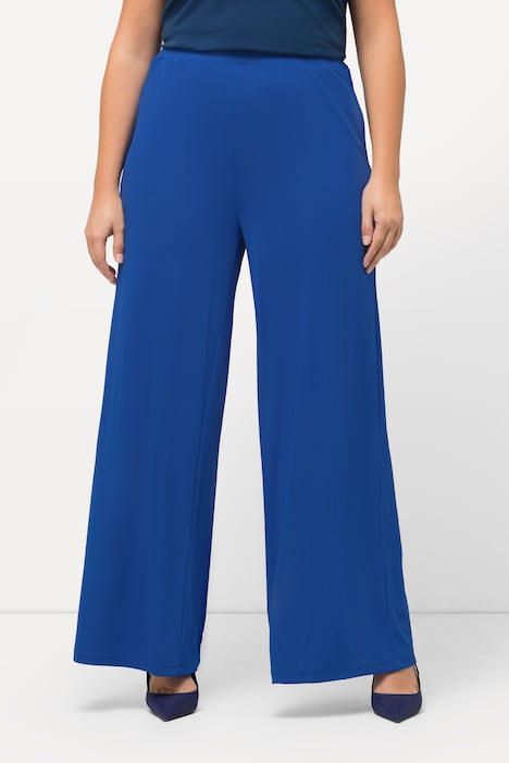 Marlenehose Mary, weites Bein, Elastikbund, Rippjersey