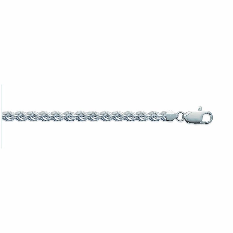 Chaine Femme - Argent 925 - Chaîne corde - Largeur : 4 mm - Longueur : 45 cm