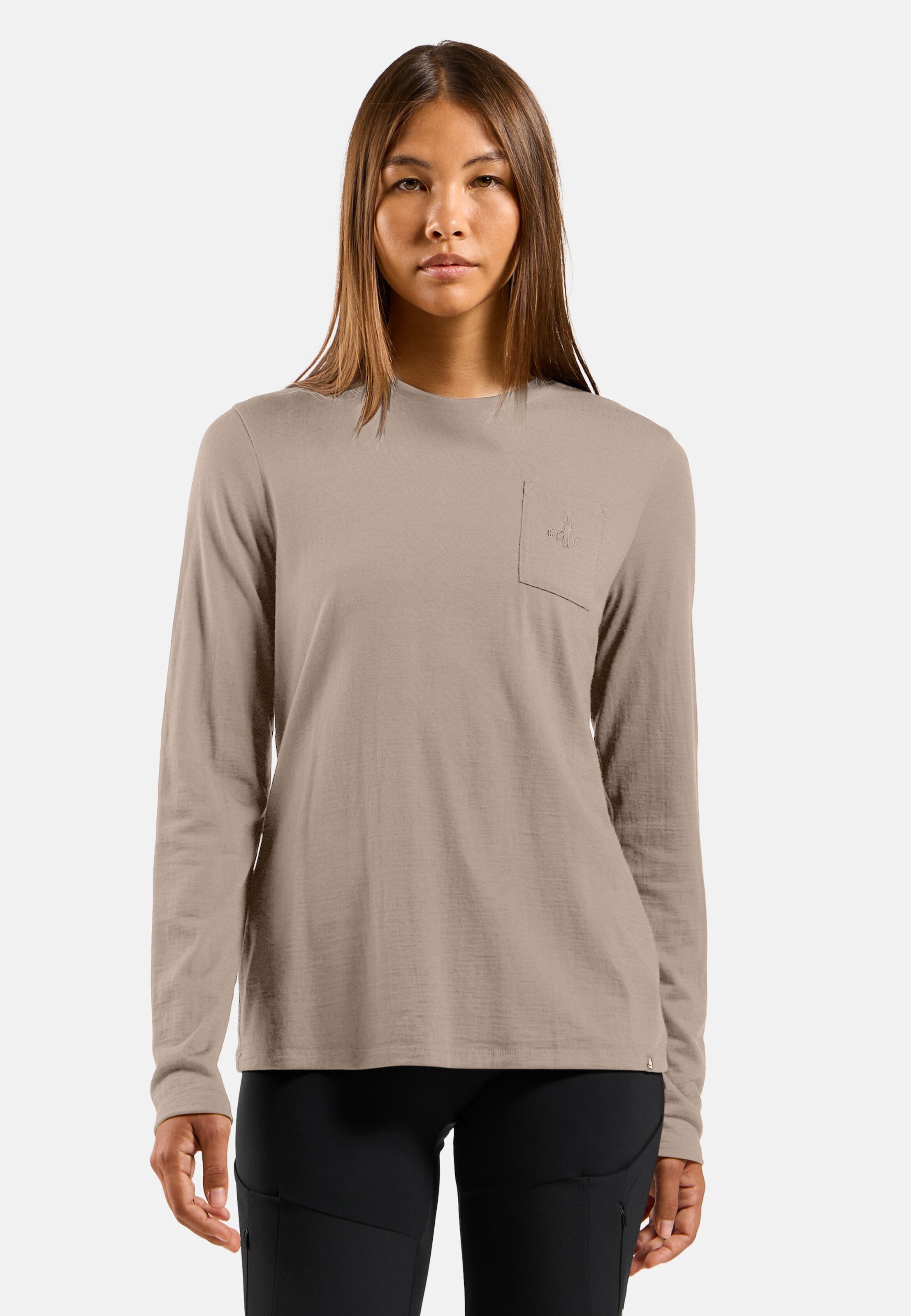 Ascent Merino 200 Langarmshirt mit Brusttasche in cinder