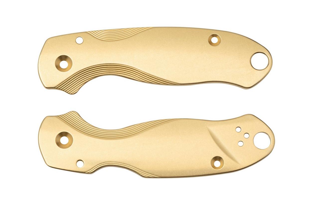 Flytanium Spyderco Para 3 Scales, Lotus Brass